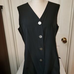 Valerie Stevens Black Sheath Dress with V-Neck